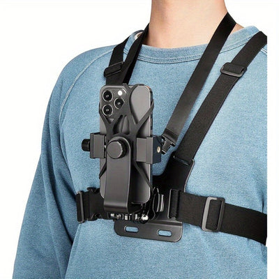 Adjustable Chest Mount Harness for Action Cameras and Phones, Hands-Free POV