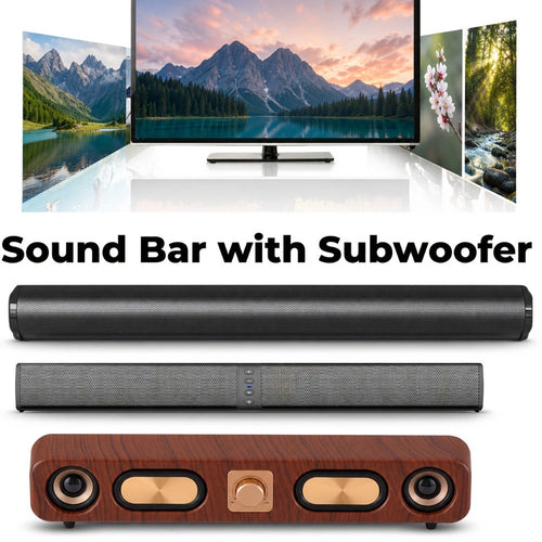 Barre de son Bluetooth 5.0 20 W à 4 haut-parleurs de graves, son ambiophonique, TWS