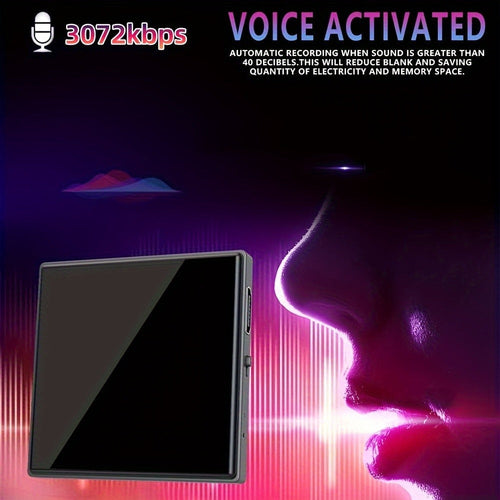 Voice-Activated Recorder with AI Noise Reduction, 3072 Kbps HD Audio