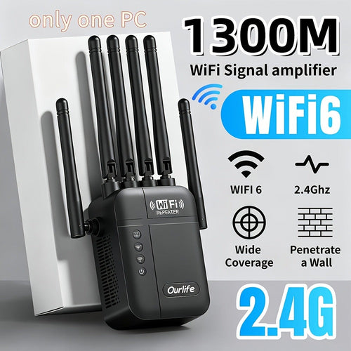 AC1200 Dual-Band Wi-Fi Extender, 2.4 & 5 GHz, Up to 1200 Mbps