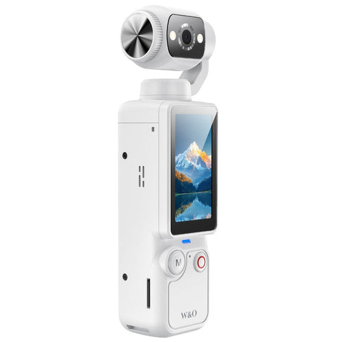 4K Pocket Action Camera with 180° Rotating Lens, 1.9-Inch Screen, 2000mAh Battery