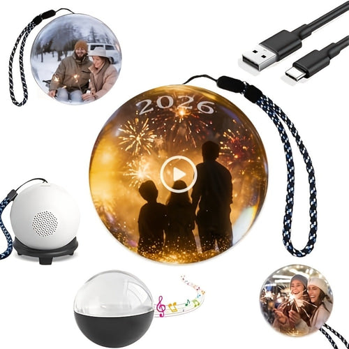 Boule de cristal lecteur vidéo DEL 2,7 po, vos vidéos et photos, idée cadeau