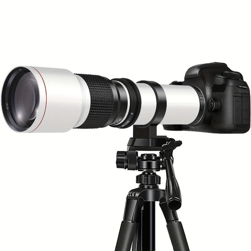 500mm F/8 Manual Focus Telephoto Lens, T-Mount with Canon EF or Nikon F Adapter