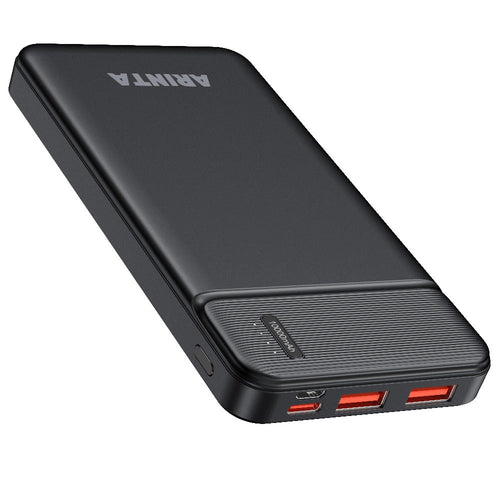 Batterie externe mince 10 000 mAh, PD 22,5 W, USB-C 20 W et 2 ports USB-A