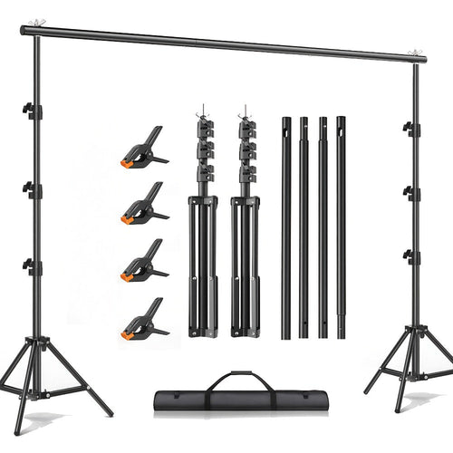 Adjustable Heavy-Duty Backdrop Stand for Photo Studio, Wedding and Events