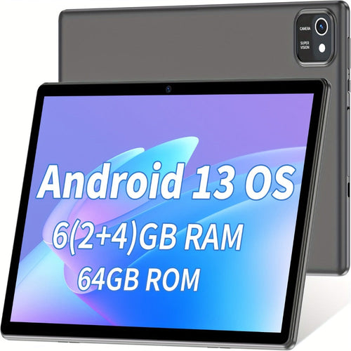 10-Inch Android 13 Tablet, Quad-Core, 64GB, microSD Expandable