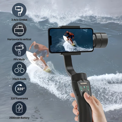 Handheld 3-Axis Smartphone Gimbal Stabilizer, Bluetooth, No App Required, F8