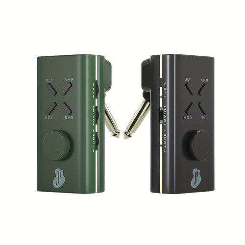 Mini ampli de guitare pour casque avec 6 modules d'ampli et 24 effets, noir ou vert