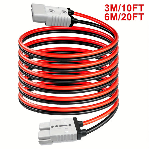 Pre-Wired Double SB50 Connector Battery Cable – 10 ft, RV, Winch, Trailer