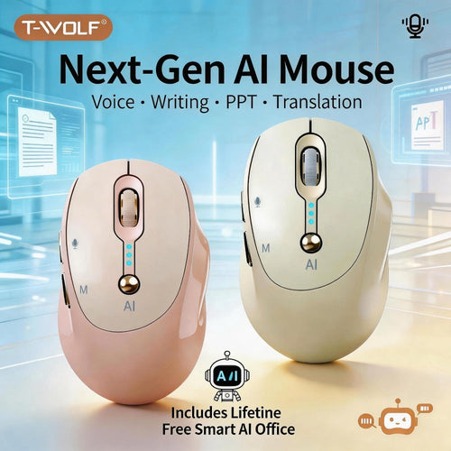 Silent Rechargeable AI Wireless Mouse with Voice-to-Text and Real-Time Translation