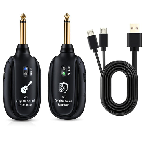 UHF Wireless Guitar System, 100 ft Range, Plug and Play