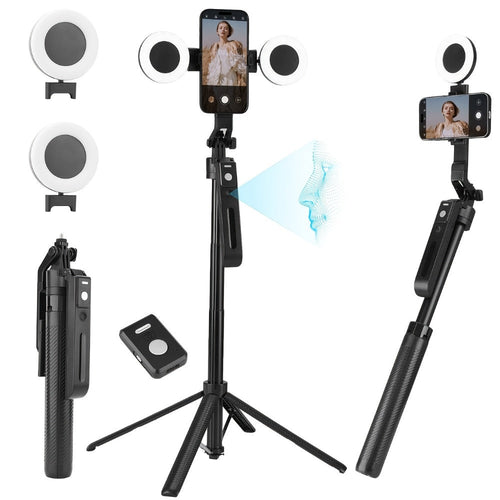 AI Auto-Tracking Tripod with LED Fill Light and Bluetooth Remote