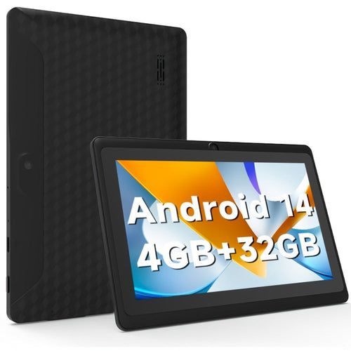 Tablette Android 14 de 7 po, 32 Go, processeur quadricœur, microSD jusqu'à 512 Go