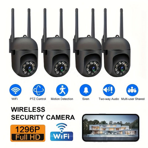 Indoor Security Camera 4-Pack, 3MP, Dual-Band WiFi, Color Night Vision