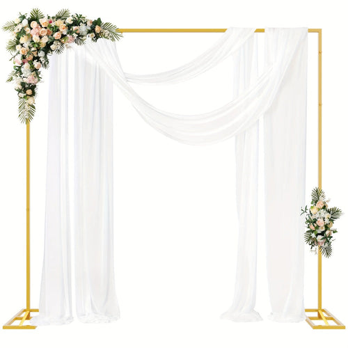 6.6 x 6.6 ft Square Metal Backdrop Stand, Portable, for Weddings and Photo Booths