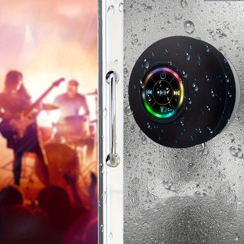 Haut-parleur Bluetooth de douche avec éclairage DEL, batterie 400 mAh rechargeable USB