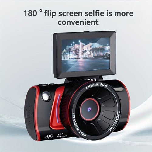 Appareil photo de vlogue 4K 48 MP, Wi-Fi, écran pivotant 3 po, zoom 16X, carte 32 Go