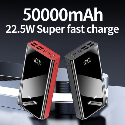 50,000mAh Power Bank with LED Display, Multi-Port USB-C and Micro-USB