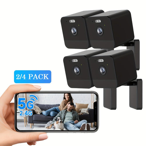 1080P Security Camera Two-Pack, Dual-Band Wi-Fi, IR Night Vision, Two-Way Talk