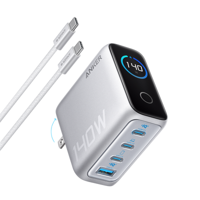 Anker Laptop Charger 140 W — chargeur GaN USB-C PD 3.1 à 4 ports