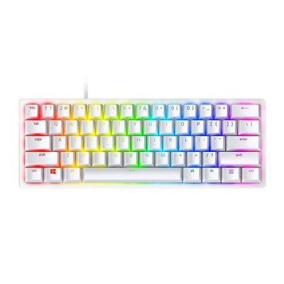 Razer Huntsman Mini Mercury 60% – Mechanical Gaming Keyboard (Clicky Purple Switches)