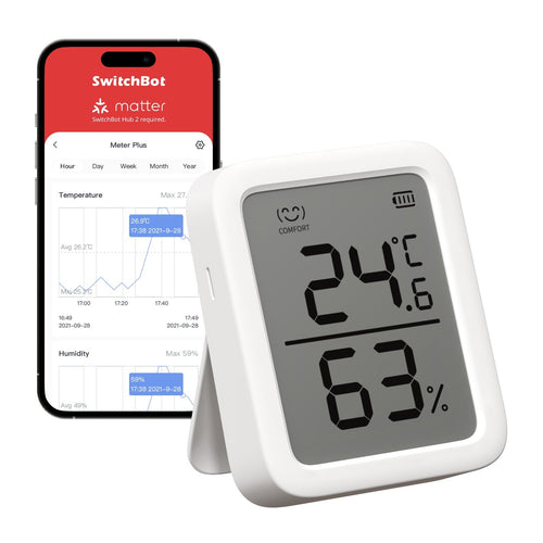 SwitchBot Meter Plus — thermomètre-hygromètre Bluetooth à écran 3"