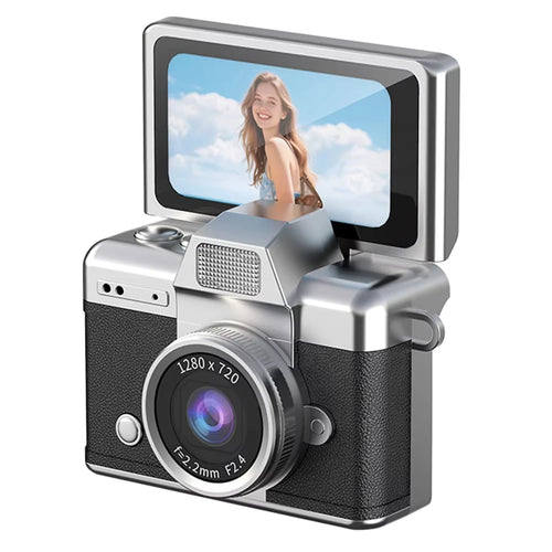 Mini appareil photo rétro à écran retournable 1,47" — style CCD