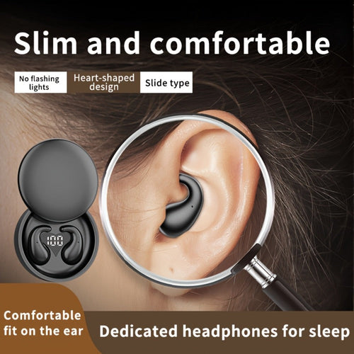 Écouteurs de sommeil Bluetooth 5.4, boîtier en cœur avec affichage numérique