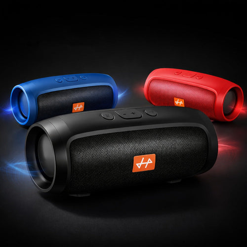 Compact Cylindrical Bluetooth Speaker with Rechargeable Battery and USB Charging