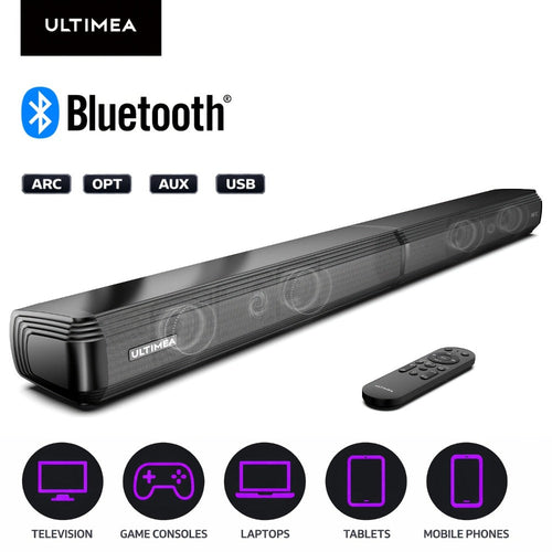 2.2-Channel Detachable 31.9-Inch TV Soundbar with ARC, Optical, AUX and USB