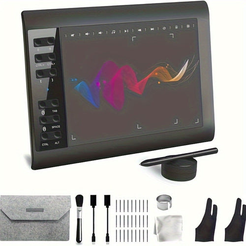 Tablette graphique de dessin 10 x 6 po, stylet sans pile 8192 niveaux, 12 touches