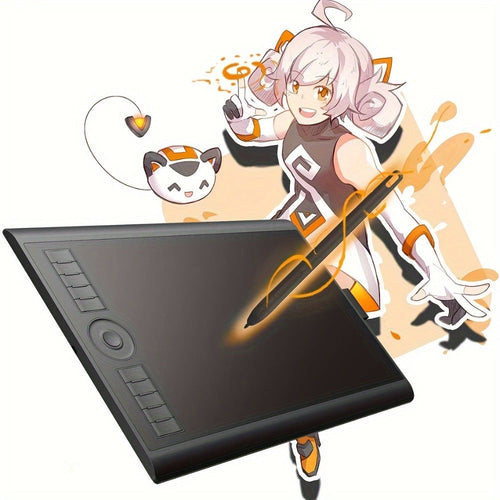 Tablette graphique à stylet sans pile, 8192 niveaux de pression, touches programmables