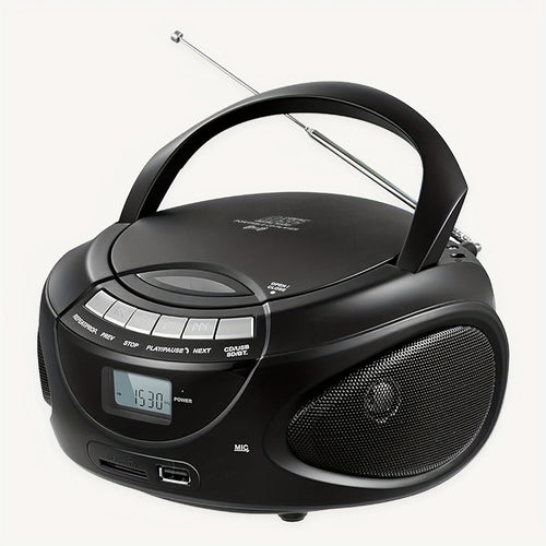 Portable CD Player Boombox, AM/FM Radio, Dual Stereo Speakers, AUX, USB, TF, MP3