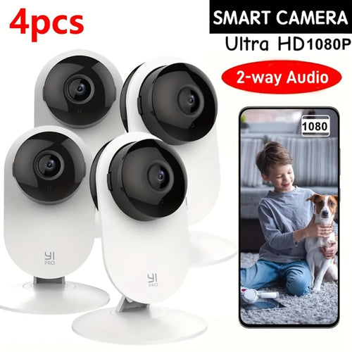 1080P Indoor WiFi Security Cameras, 4-Pack, Color Night Vision, Motion Alerts