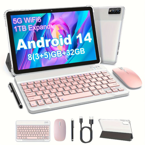 10-Inch Android 14 Tablet, A523 Octa-Core, Wi-Fi 6, 32GB, with or without Keyboard