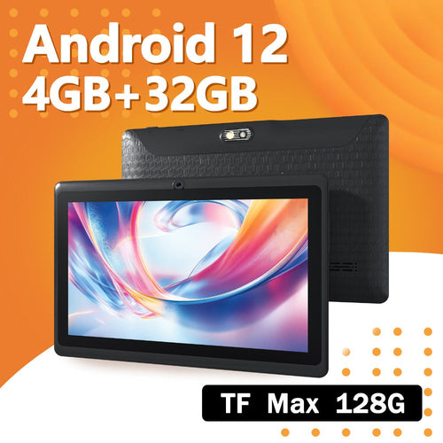 Tablette 7 po Android 12, 4 Go/32 Go, processeur quadricœur et double caméra