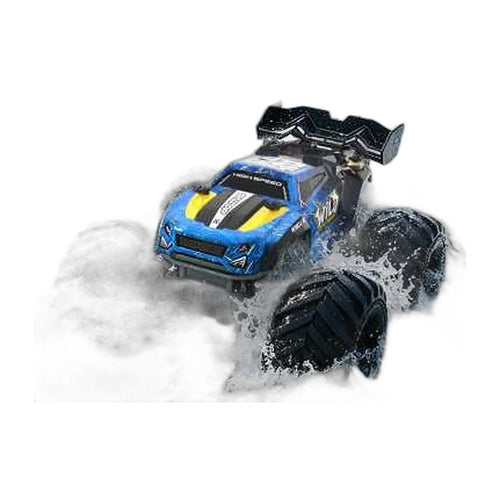 Monster truck amphibie 4x4 télécommandé — look course avec aileron