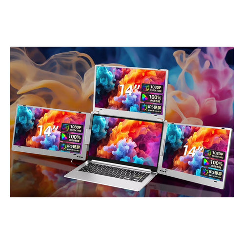 ThinkSea Écran triple 14 po pour portable — 3 écrans Full HD IPS