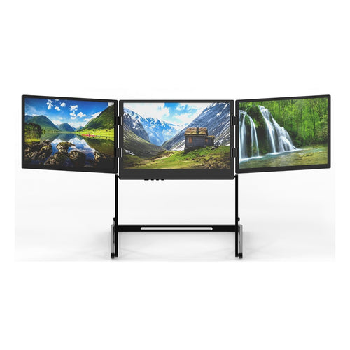 TriCreate Triple écran 14 po sur pied — 3 écrans Full HD, USB-C et HDMI