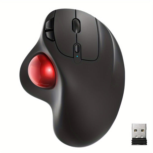 Rechargeable Wireless Trackball Mouse, Thumb Control, 3 Devices, 2.4G