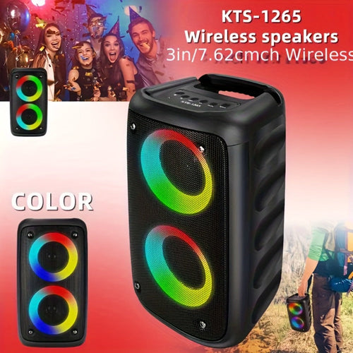 Portable Bluetooth Speaker with Dual Drivers, RGB, 2400mAh, USB-C