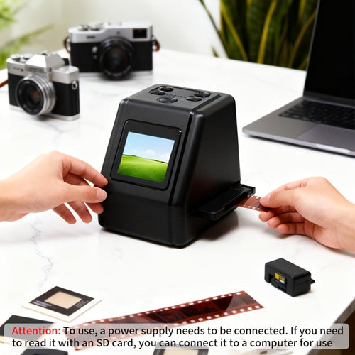 10MP Film Scanner for Negatives & Slides, 35mm/110/Super 8 to JPEG, 2-Inch LCD
