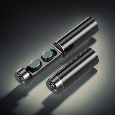 True Wireless Earbuds with Flashlight Charging Case, Touch Controls and Built-In Mic