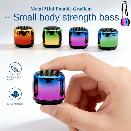 Thumb-Sized Mini Wireless Bluetooth Speaker with Built-In Mic, TWS Pairing, 360° Sound