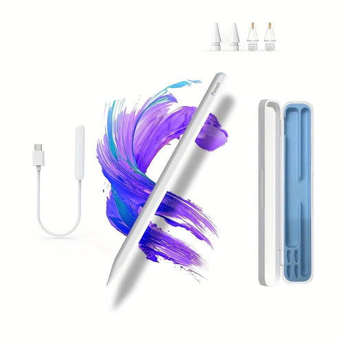 Stylet actif blanc compatible avec iPad 2018 et plus, inclinaison et rejet de paume