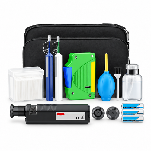 SAIVXIAN Kit de nettoyage fibre optique — stylos, cassette, microscope