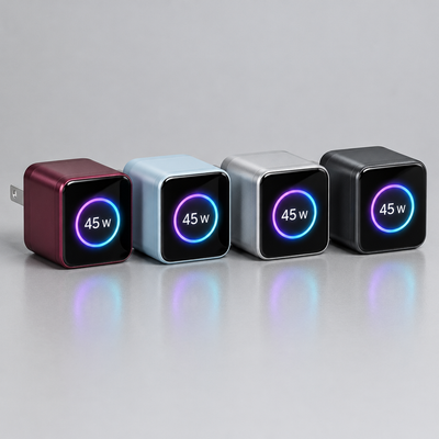 Mini 45W GaN USB-C Charger with Smart Display — Fast Charging for iPhone, Galaxy and iPad