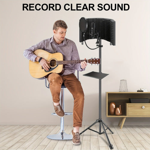 Foldable Microphone Isolation Shield for Condenser Mics