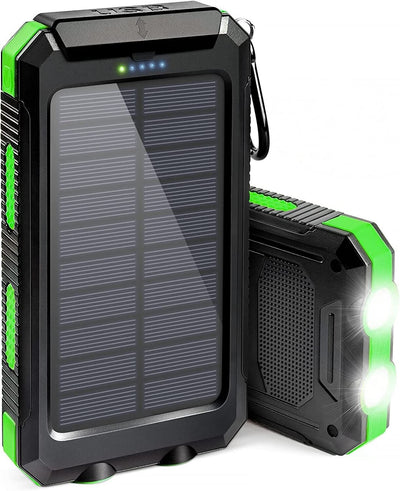 Chargeur solaire portatif 20 000 mAh, 2 ports USB, lampe DEL et boussole, IP65