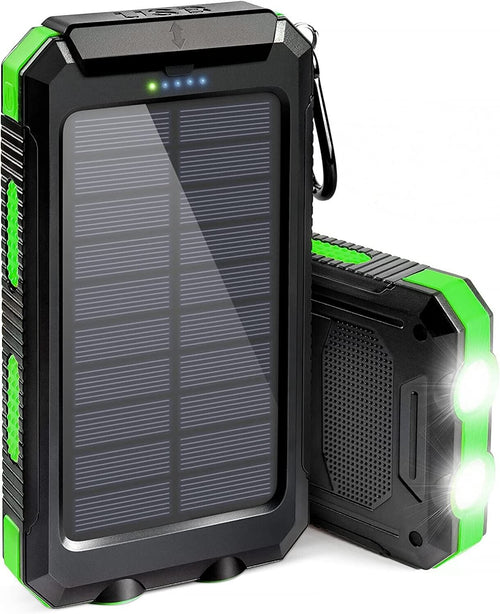 20,000 mAh Portable Solar Charger with Dual USB, LED Flashlight and Compass